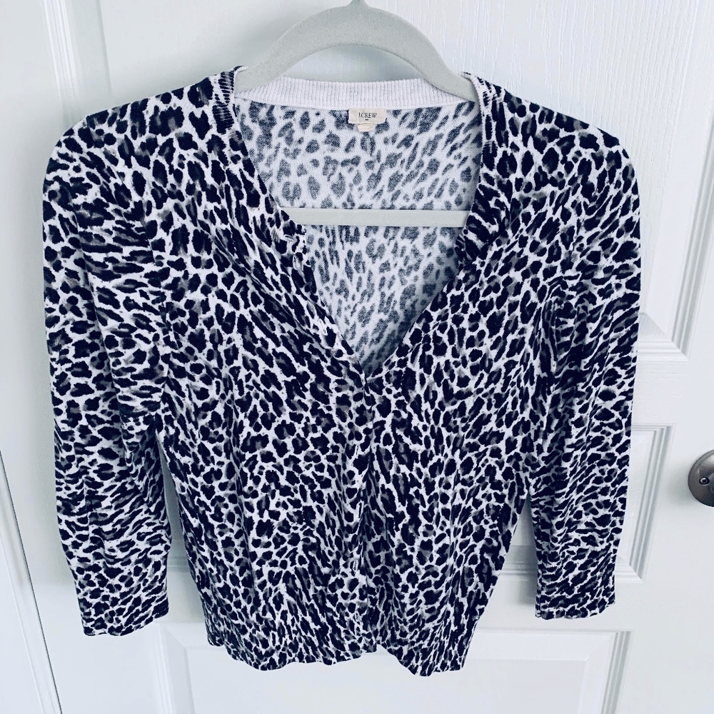 J Crew Factory Classic Cardigan 3/4 sleeve